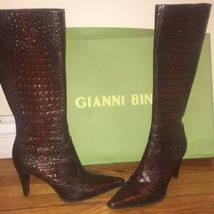 Sale💥💥Gianni Bini Leather Croc Knee boot